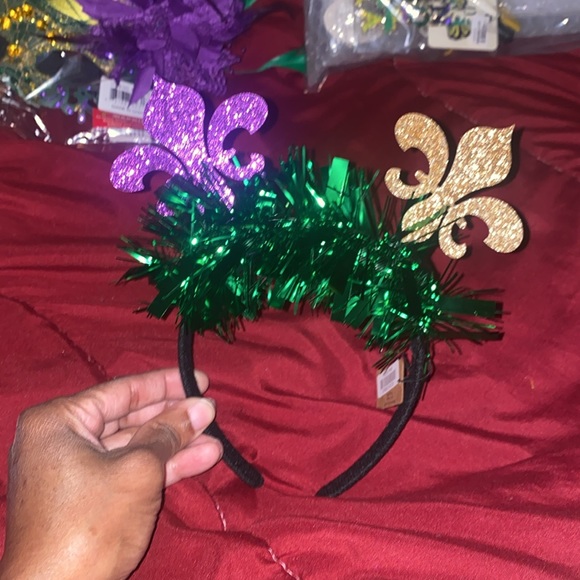 Green, gold, and purple NOLA Mardi Gras headband! - Picture 2 of 3